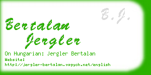 bertalan jergler business card